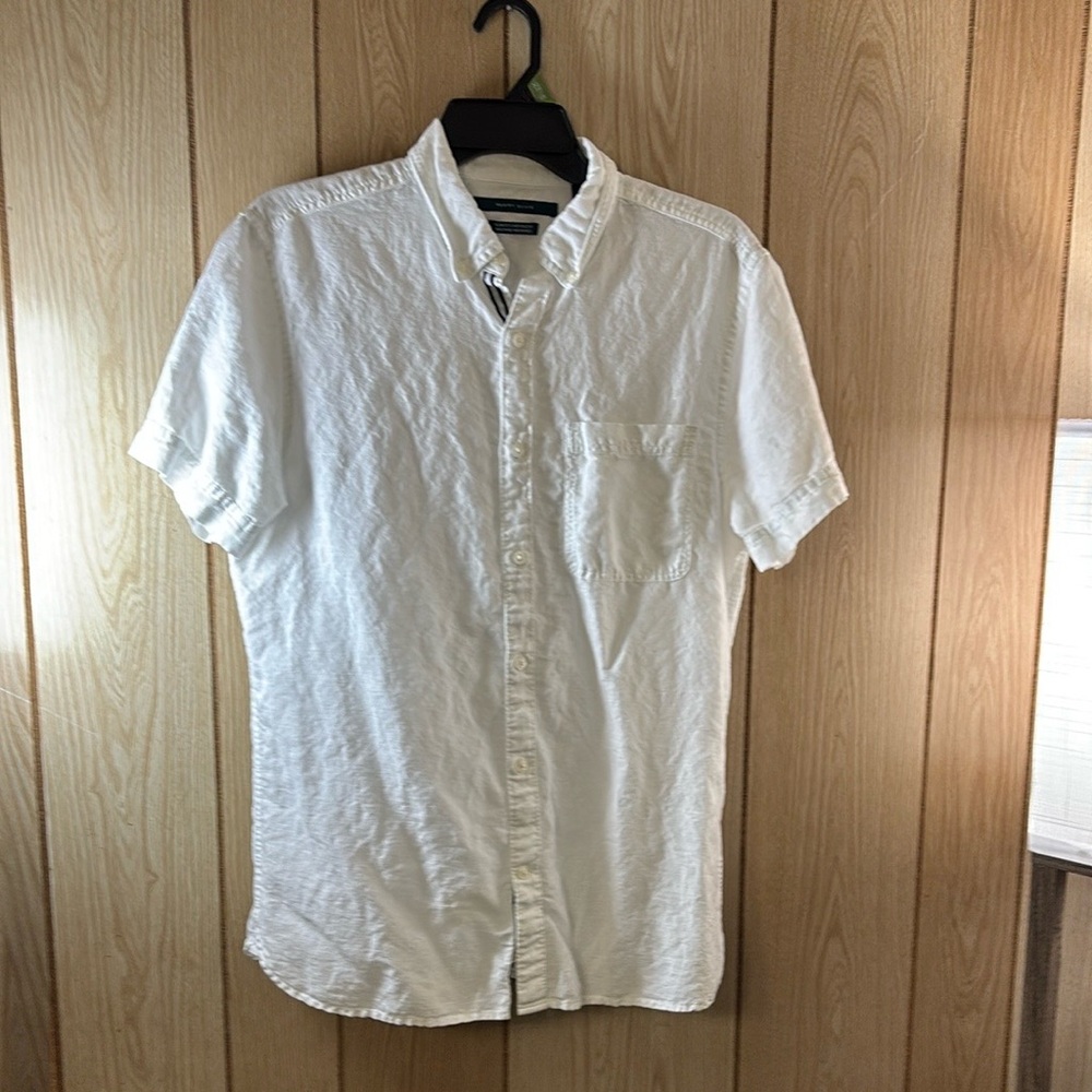 Perry Ellis White Casual Button Down Shirt
